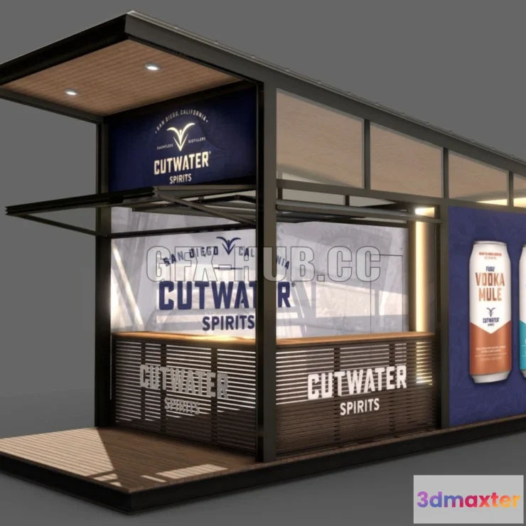 1183192 - PBR Game 3D Model - CABINE MARKET DESIGN STORE OUTDOOR FURNITURE