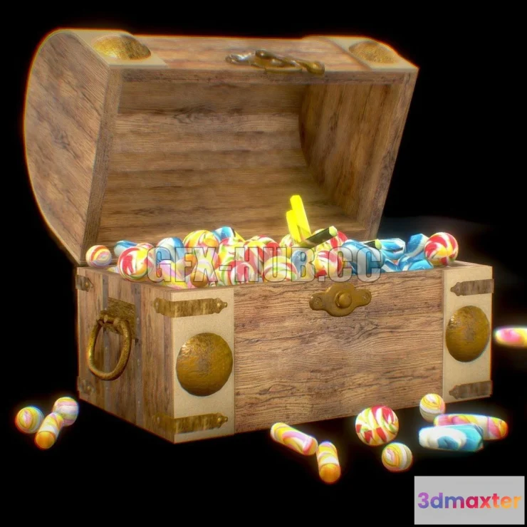 1183220 - PBR Game 3D Model - Candy chest small