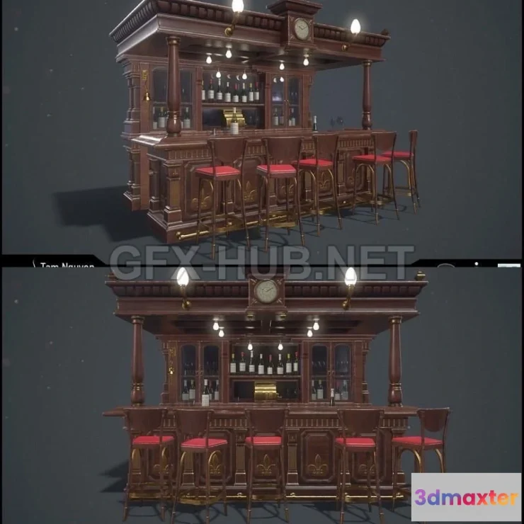 1183234 - PBR Game 3D Model - Canopy Pub Bar PBR