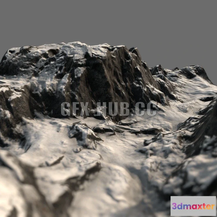 1183238 - PBR Game 3D Model - Canyon Under the Snow