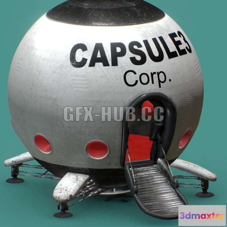 1183242 - PBR Game 3D Model - Capsule Corporation Spaceship