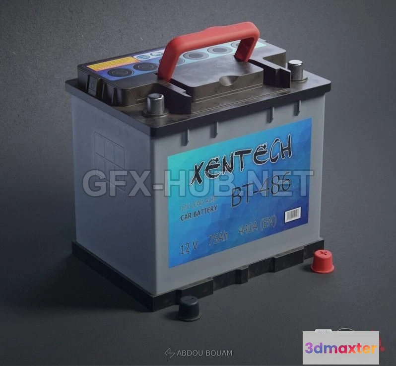1183252 - PBR Game 3D Model - Car Battery