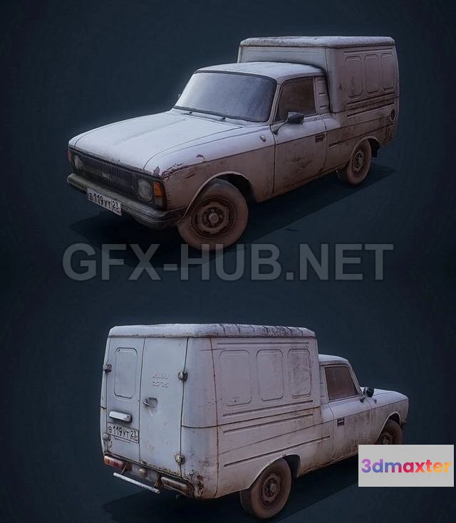 1183258 - PBR Game 3D Model - Car IZH-2715