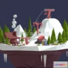 1183296 - PBR Game 3D Model - Cartoon Low Poly Slope Resort