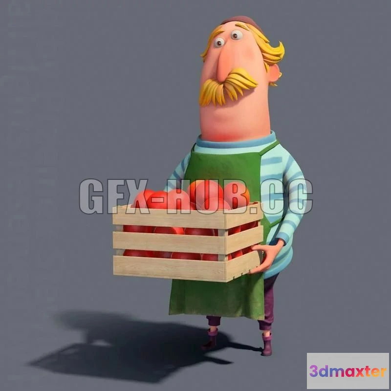 1183300 - PBR Game 3D Model - Cartoon Man
