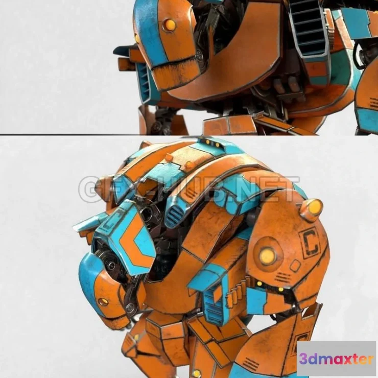 1183302 - PBR Game 3D Model - Cartoon Mech