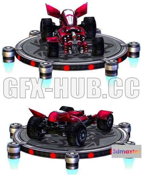 1183316 - PBR Game 3D Model - Cartoon Toy AR Racing Car