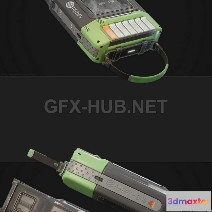 1183328 - PBR Game 3D Model - Cassette Player Potify props