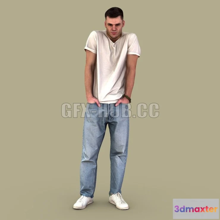 1183382 - PBR Game 3D Model - Casual guy standing