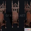 1183428 - PBR Game 3D Model - Cathedral Chair