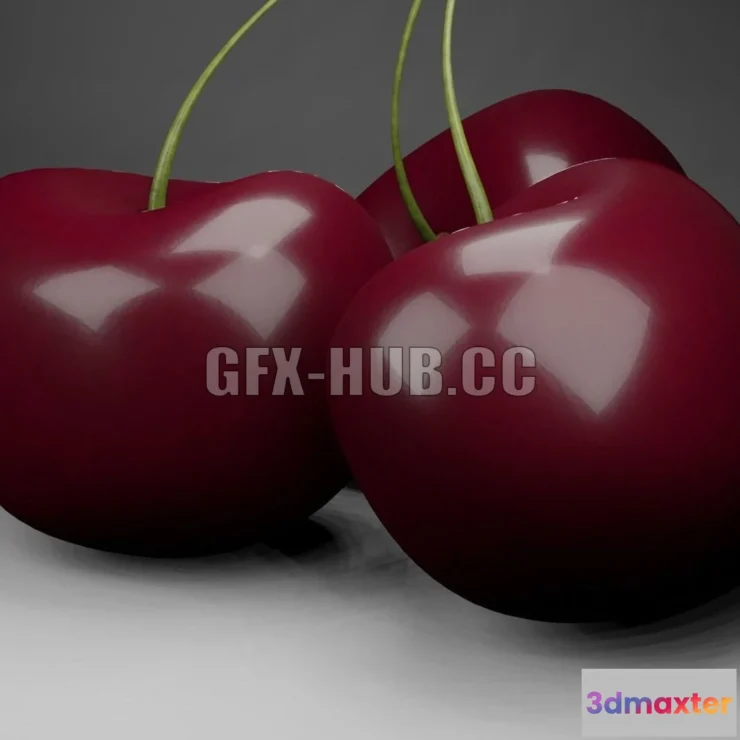 1183492 - PBR Game 3D Model - Cherries low-poly