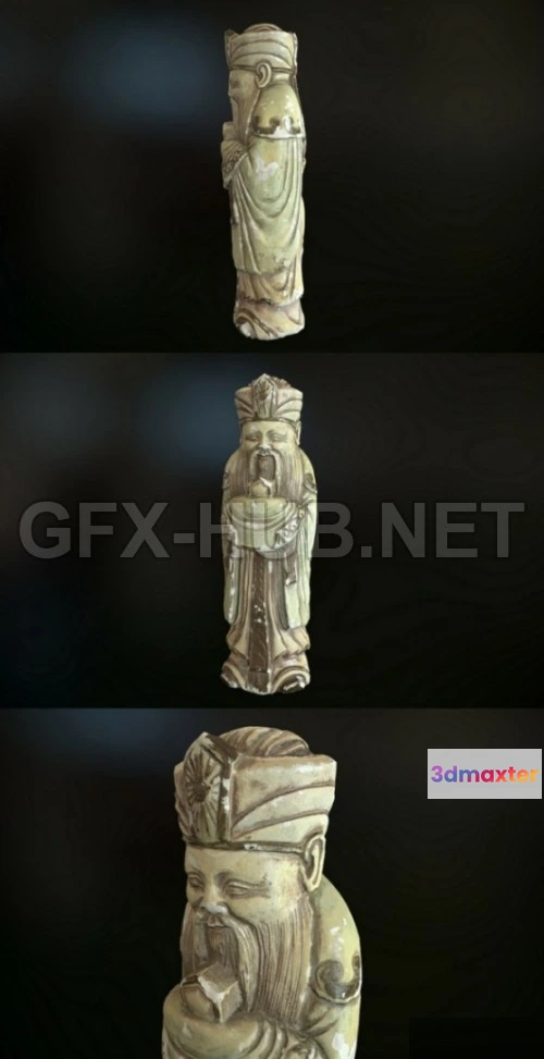 1183512 - PBR Game 3D Model - Chinese Statue 01 PBR