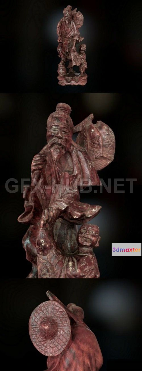 1183516 - PBR Game 3D Model - Chinese Statue 02 PBR