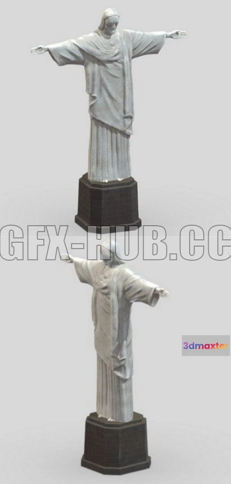 1183536 - PBR Game 3D Model - Christ The Redeemer Statue