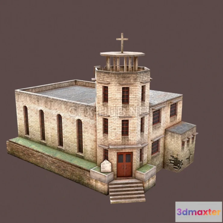 1183538 - PBR Game 3D Model - Christian Church