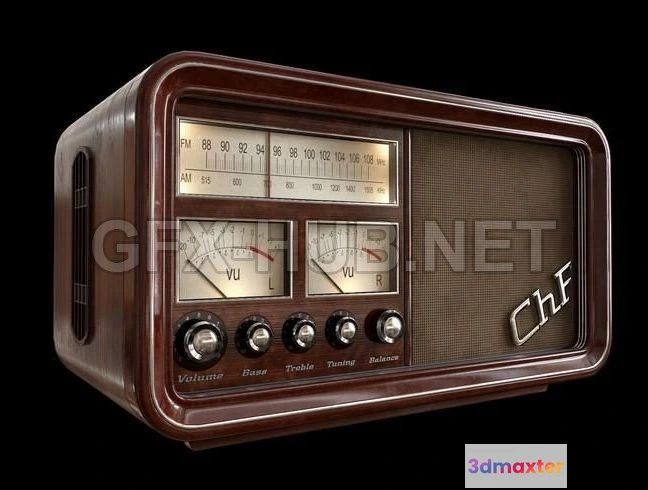 1183540 - PBR Game 3D Model - Christian Ferrari Vintage Radio