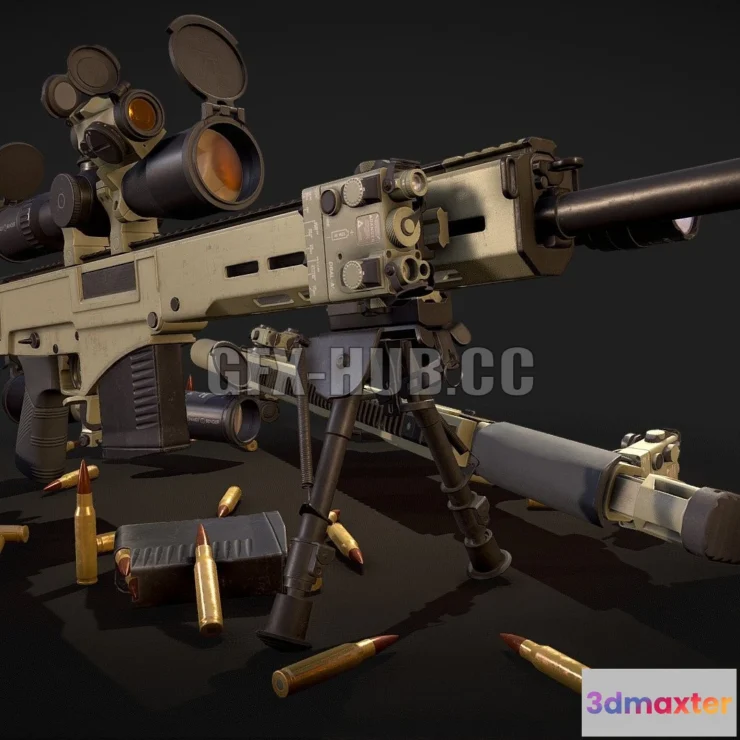 1183546 - PBR Game 3D Model - Chukavin SVC-h semi-automatic sniper