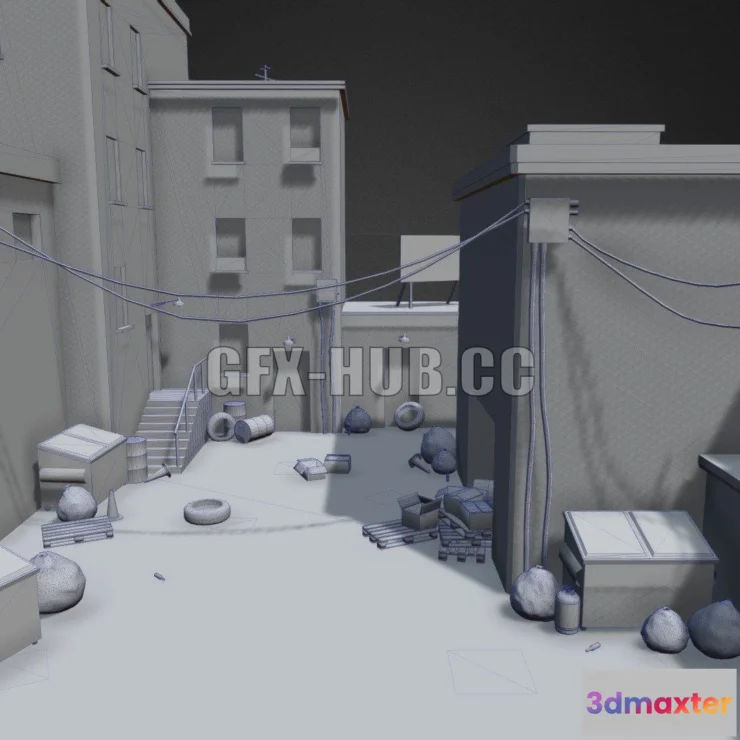 1183568 - PBR Game 3D Model - City Backstreet Alley