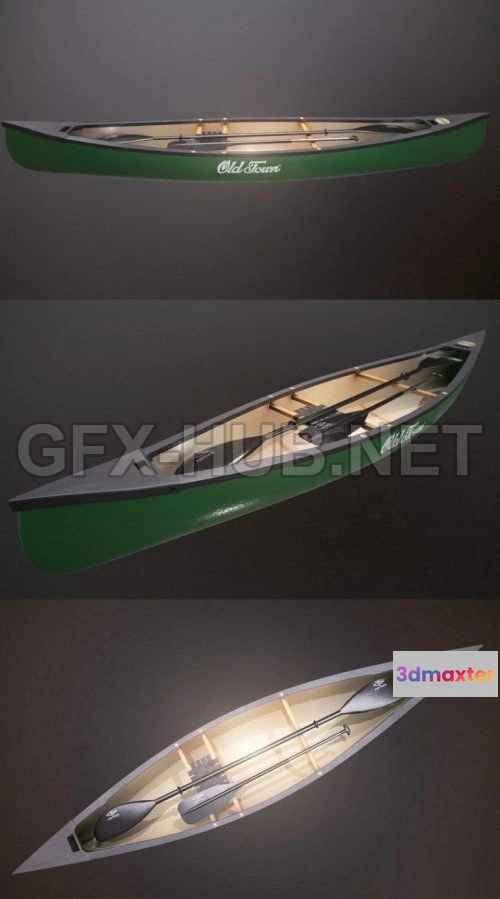 1183580 - PBR Game 3D Model - Classic Canoe PBR