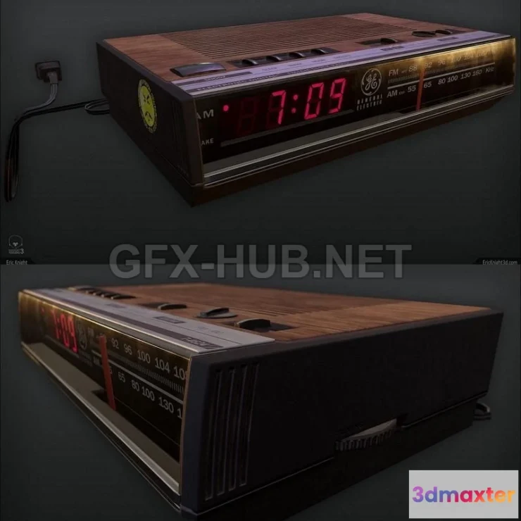 1183594 - PBR Game 3D Model - Clock Radio PBR