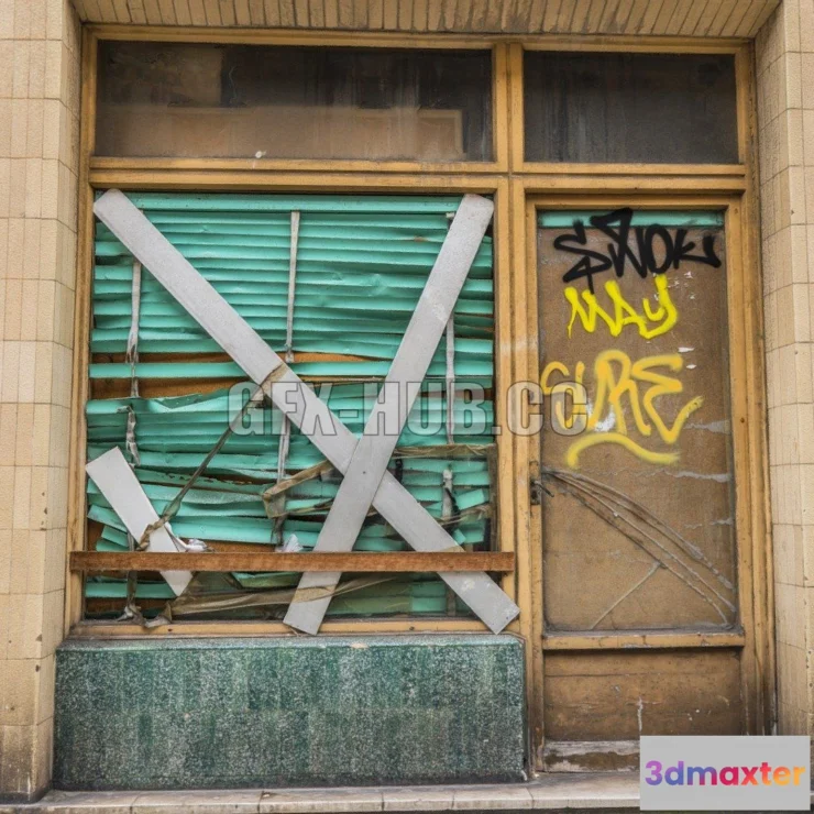 1183600 - PBR Game 3D Model - Closed store photogrammetry