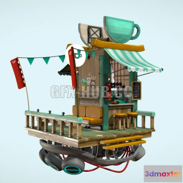 1183618 - PBR Game 3D Model - Coffee Shop