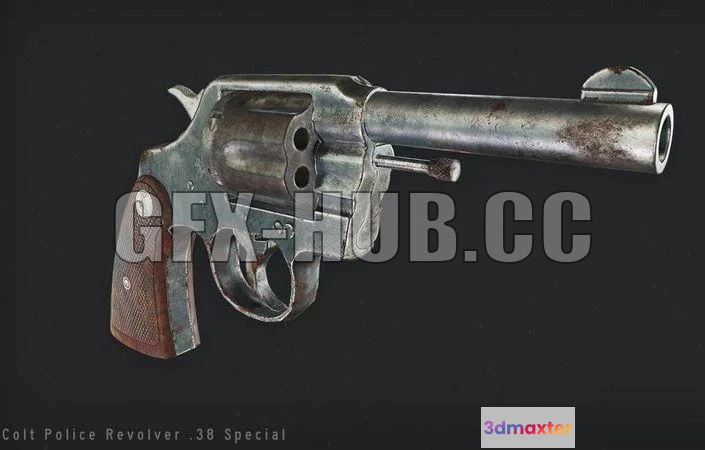 1183634 - PBR Game 3D Model - Colt Police Revolver