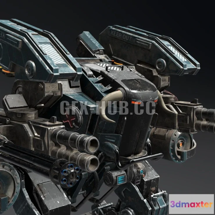 1183644 - PBR Game 3D Model - Combat Robot