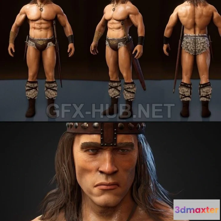1183668 - PBR Game 3D Model - Conan The Destroyer