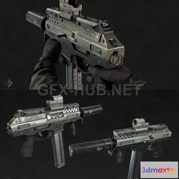 1183672 - PBR Game 3D Model - Concept 10mm AUTO SMG