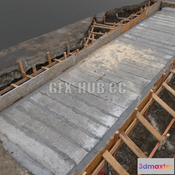 1183686 - PBR Game 3D Model - Concrete pipeline encasement