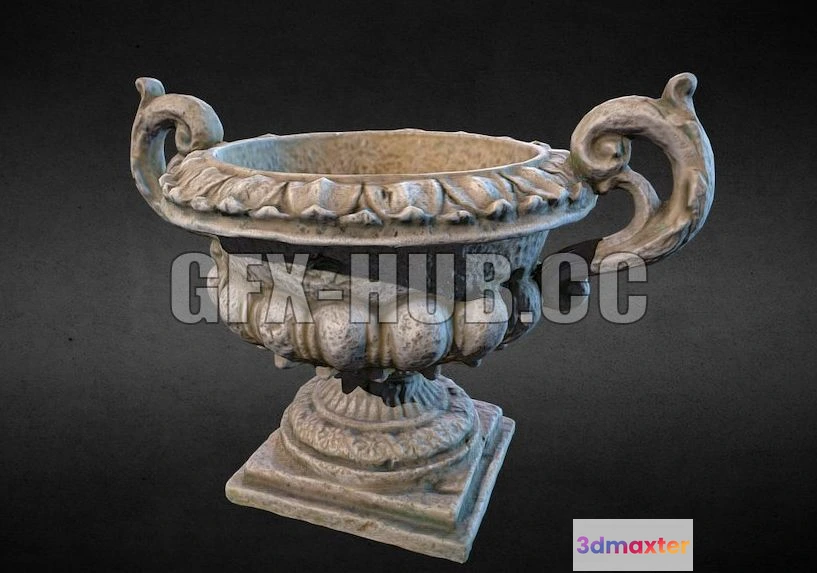 1183692 - PBR Game 3D Model - Concrete Vase 3D Scan