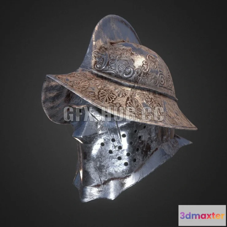 1183696 - PBR Game 3D Model - Conquistador Helmet