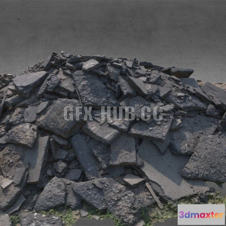 1183702 - PBR Game 3D Model - Construction rubble