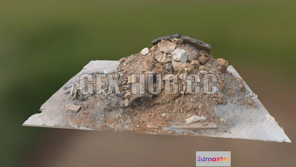 1183708 - PBR Game 3D Model - Construction Site Rubble 02