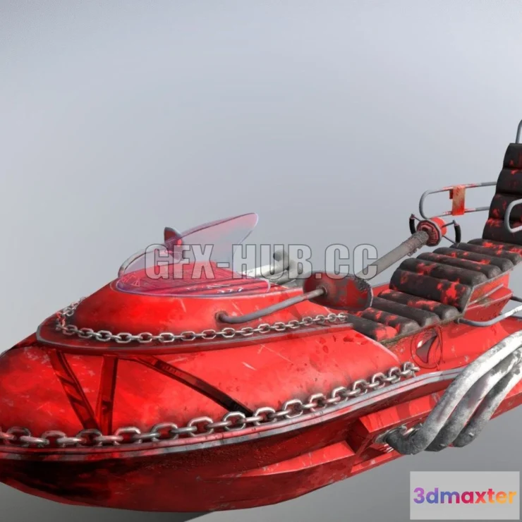 1183770 - PBR Game 3D Model - Crimson Boat