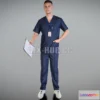 1183808 - PBR Game 3D Model - Cute surgeon with a folder 123