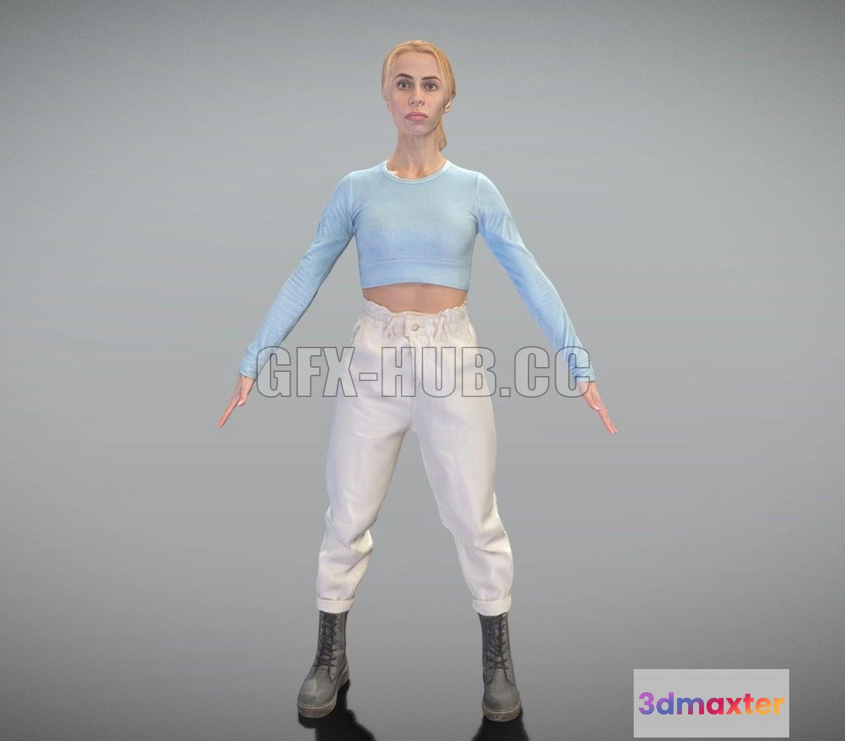 1183810 - PBR Game 3D Model - Cute woman ready for animation 363