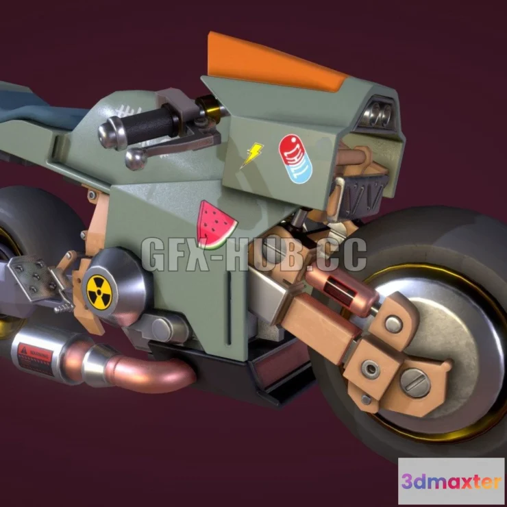 1183812 - PBR Game 3D Model - Cyber Bike