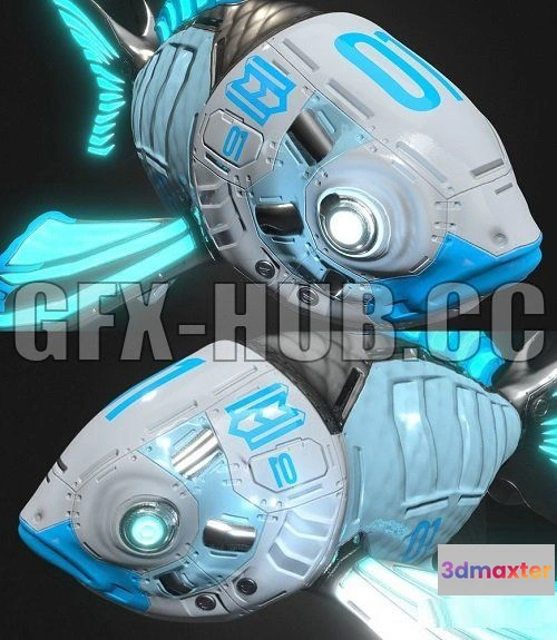 1183816 - PBR Game 3D Model - Cyber Fish