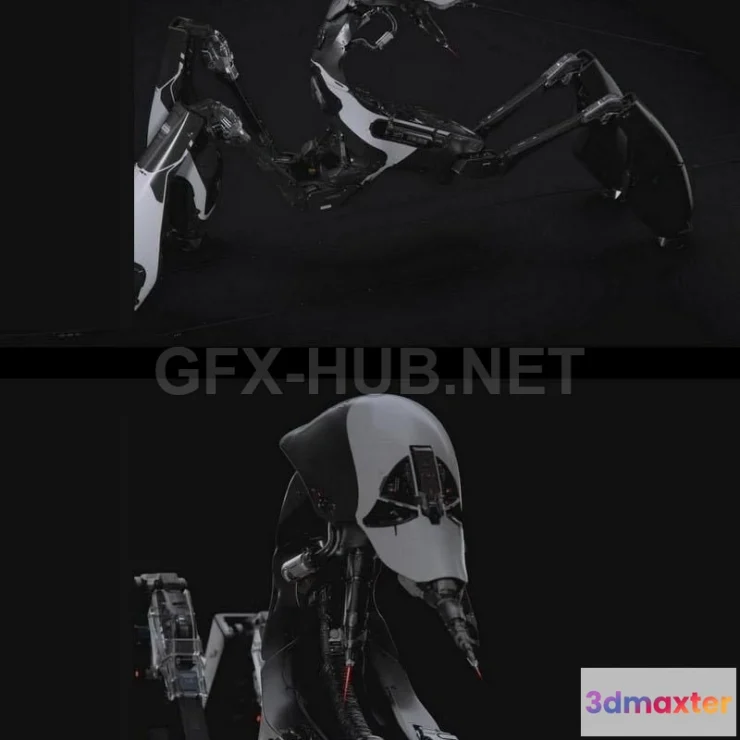 1183826 - PBR Game 3D Model - Cyber Scorpion Bot