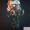 1183828 - PBR Game 3D Model - Cyber Skull