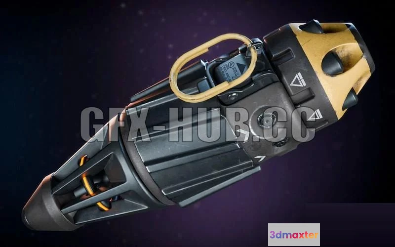 1183862 - PBR Game 3D Model - Cyberpunk Grenade