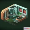 1183874 - PBR Game 3D Model - Cyberpunk Micro-Apartments