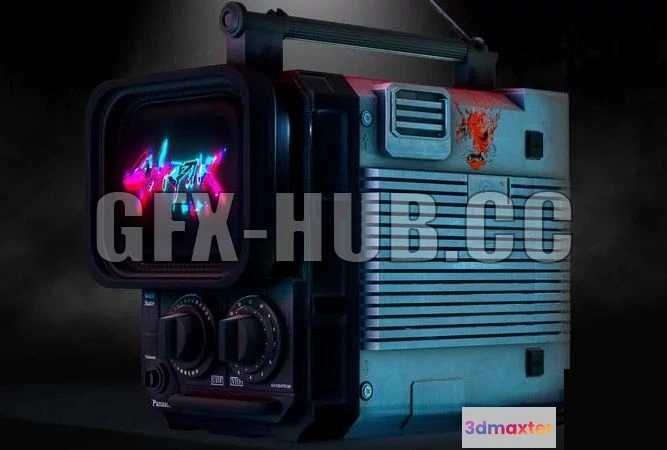 1183898 - PBR Game 3D Model - Cyberpunk TV CPU