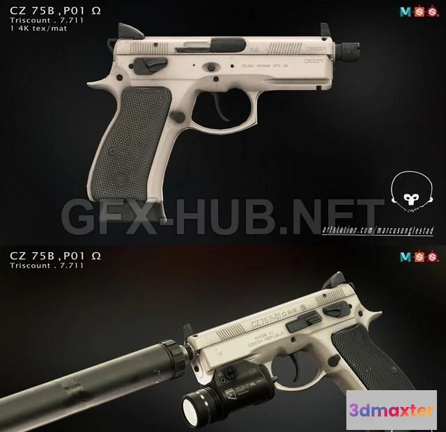 1183912 - PBR Game 3D Model - CZ 75 B P01