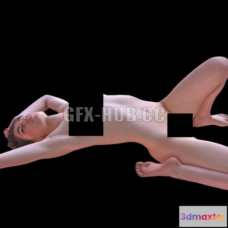 1183918 - PBR Game 3D Model - D Laying on the back