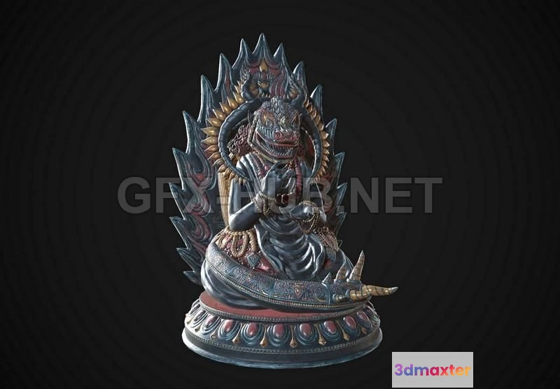 1183936 - PBR Game 3D Model - Daemon Statue