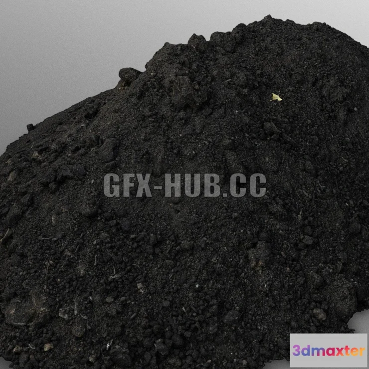 1183960 - PBR Game 3D Model - Dark soil heap