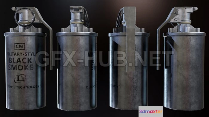 1184004 - PBR Game 3D Model - Defense Technology Smoke Grenade